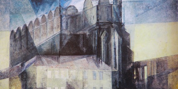 Feiningers Spitze Sicht auf Halle